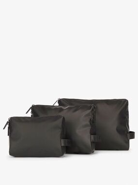 NWT CALPAK Water Resistant Zip Pouch Set (3 Pieces) Black